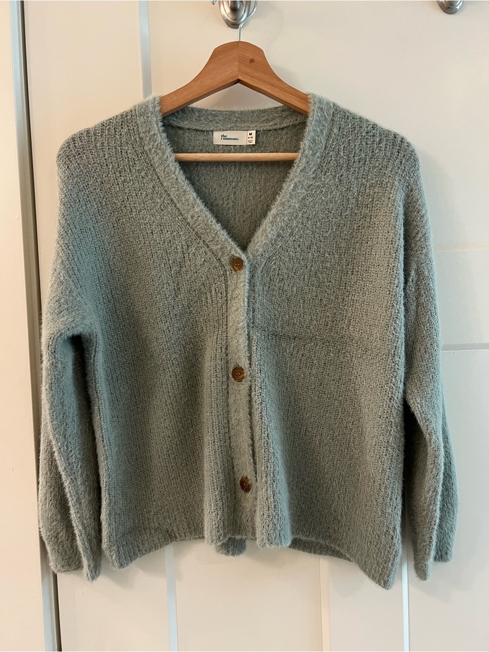 Cozy V-Neck Girl’s Cardigan Sweater in Sage